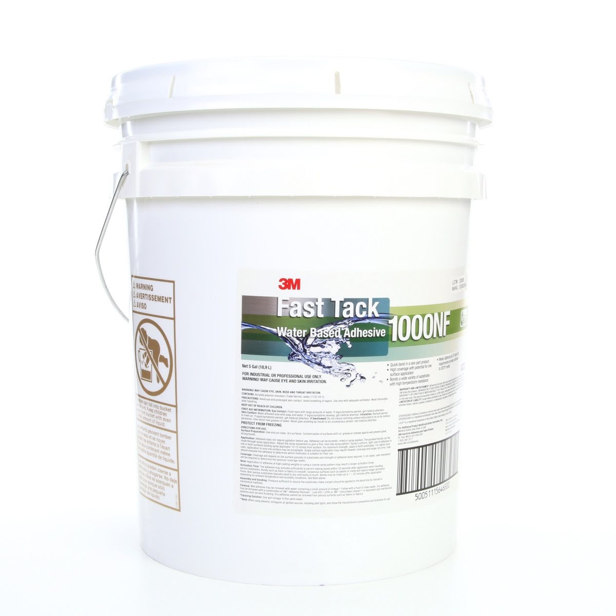 3M 51115646805 Fast Tack Water Based Adhesive, Purple, 5 Gallon Pail (1000NF) (7000046563) - (5Pack) - 2
