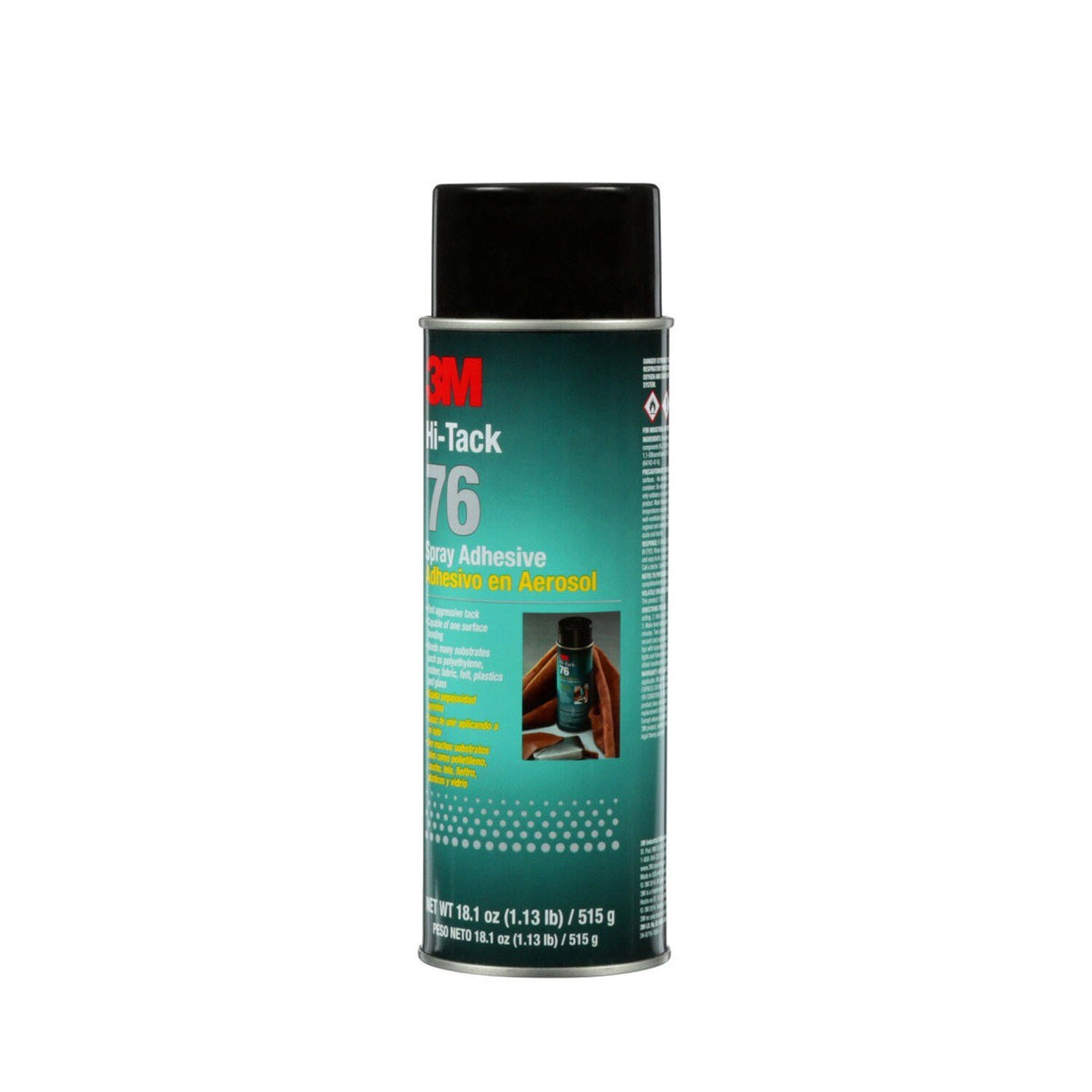 3M 76 Hi-Tack Spray Adhesive, Clear, 24 fl oz Can Net Wt 18.1 oz (30026) (7000046589) - (12Pack)