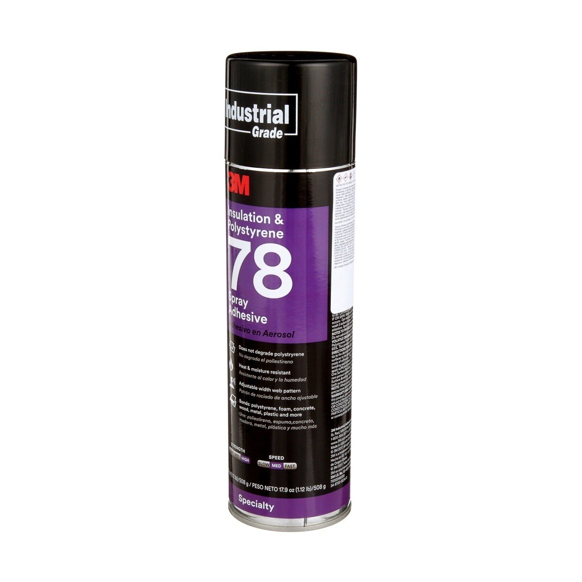 3M 78 41593 Polystyrene Foam Insulation Spray Adhesive, Clear, 24 fl oz Can, Net Wt 17.9 oz (7000046590) - (12Pack) - 3