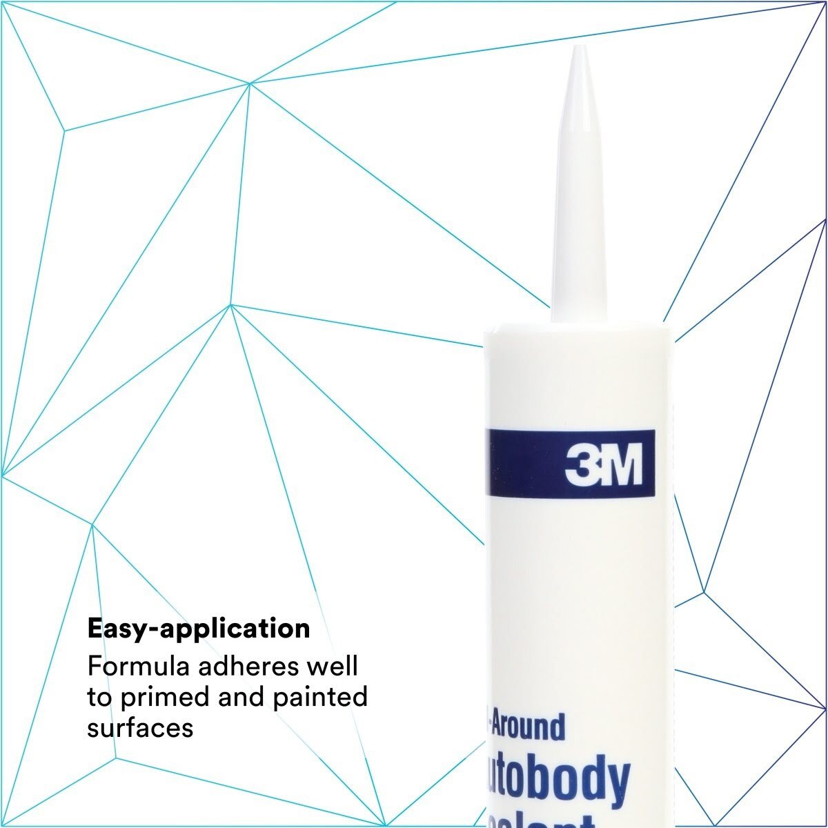 3M 08500 All-Around Autobody Sealant, Medium-Bodied, Water-Based, Quick-Drying, White, 1/10 gal 10 fl oz Cartridge (7000046622) - (12Pack) - 5