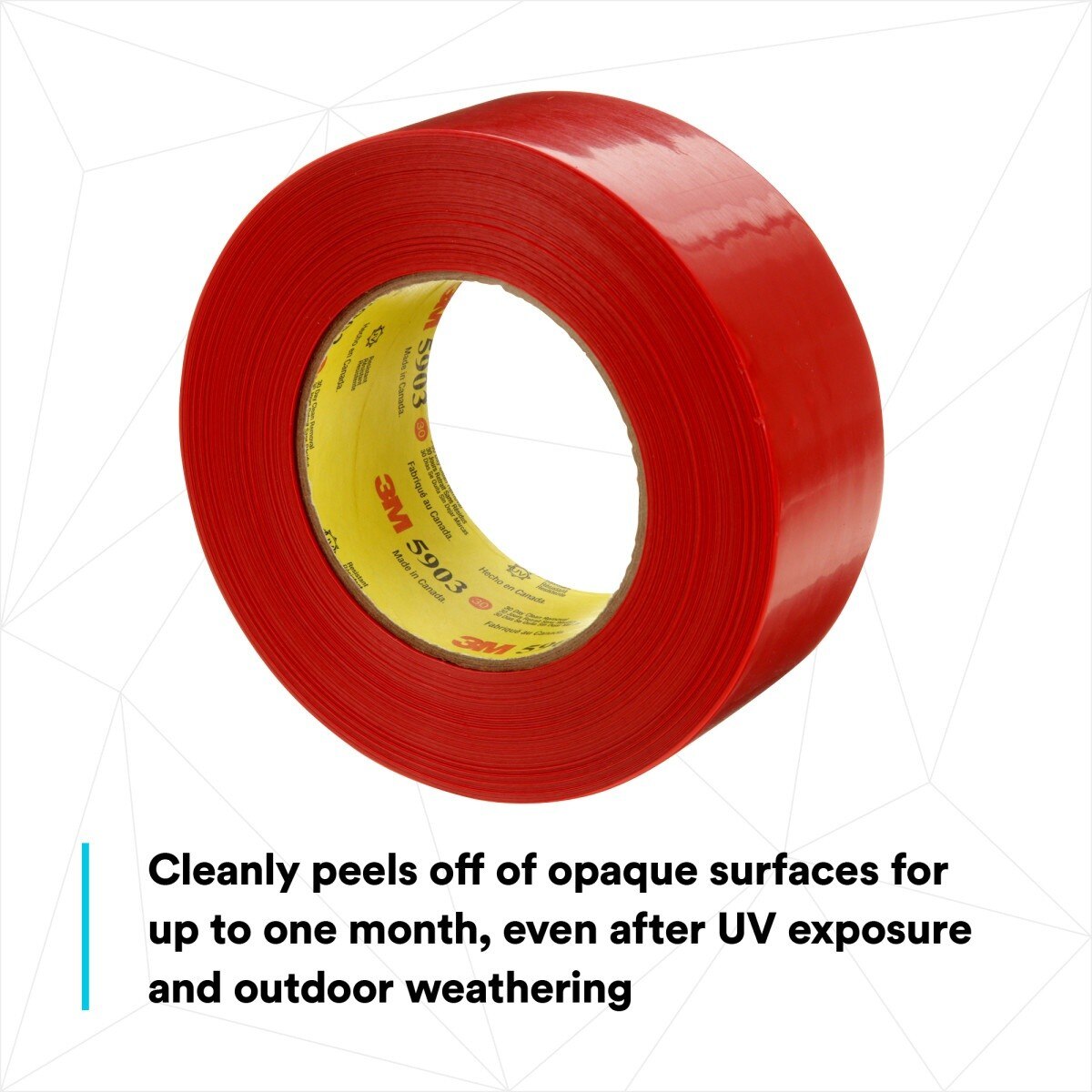 3M 5903 Outdoor Masking Poly Tape, Red, 1.88 in x 60 yd, 7.5 mil (7000049309) - (24Pack) - 9