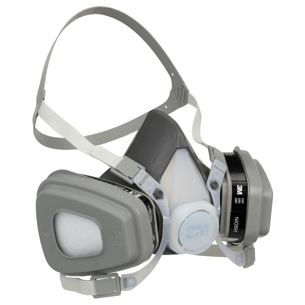 3M 66070 Half Facepiece Disposable Respirator Assembly 51P71 NIOSH Approved Organic Vapor P95 Small Permanently Attached Cartridges (7000052079) - (12Pack) - 6