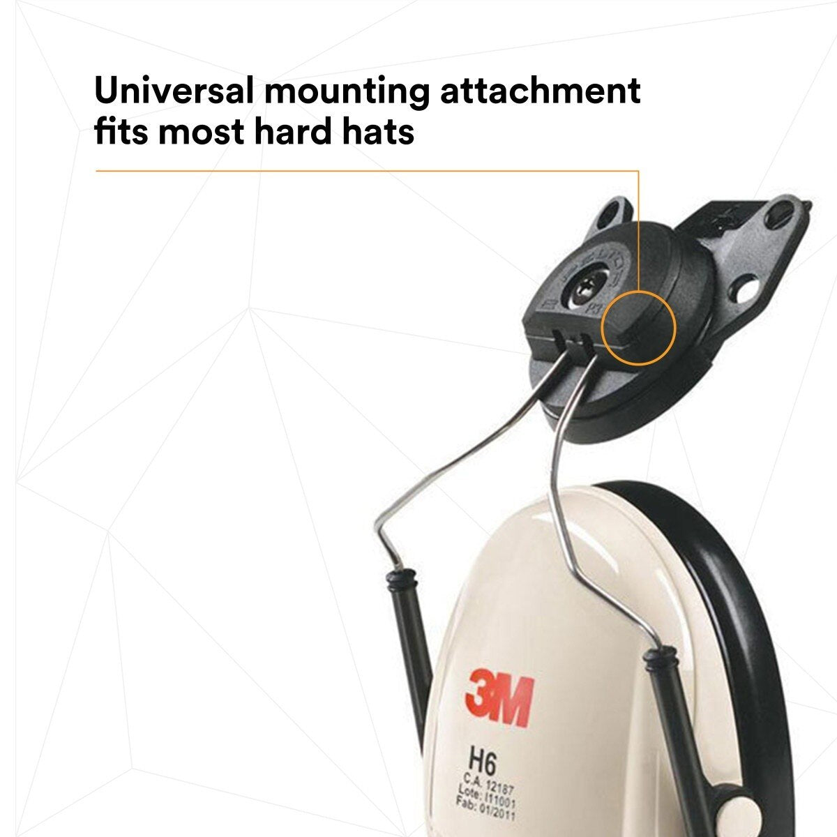3M 7000052743 Optime 95 Cap-Mount Earmuffs with Universal Hard Hat Attachment 21 dB NRR - (10Pack) - 4