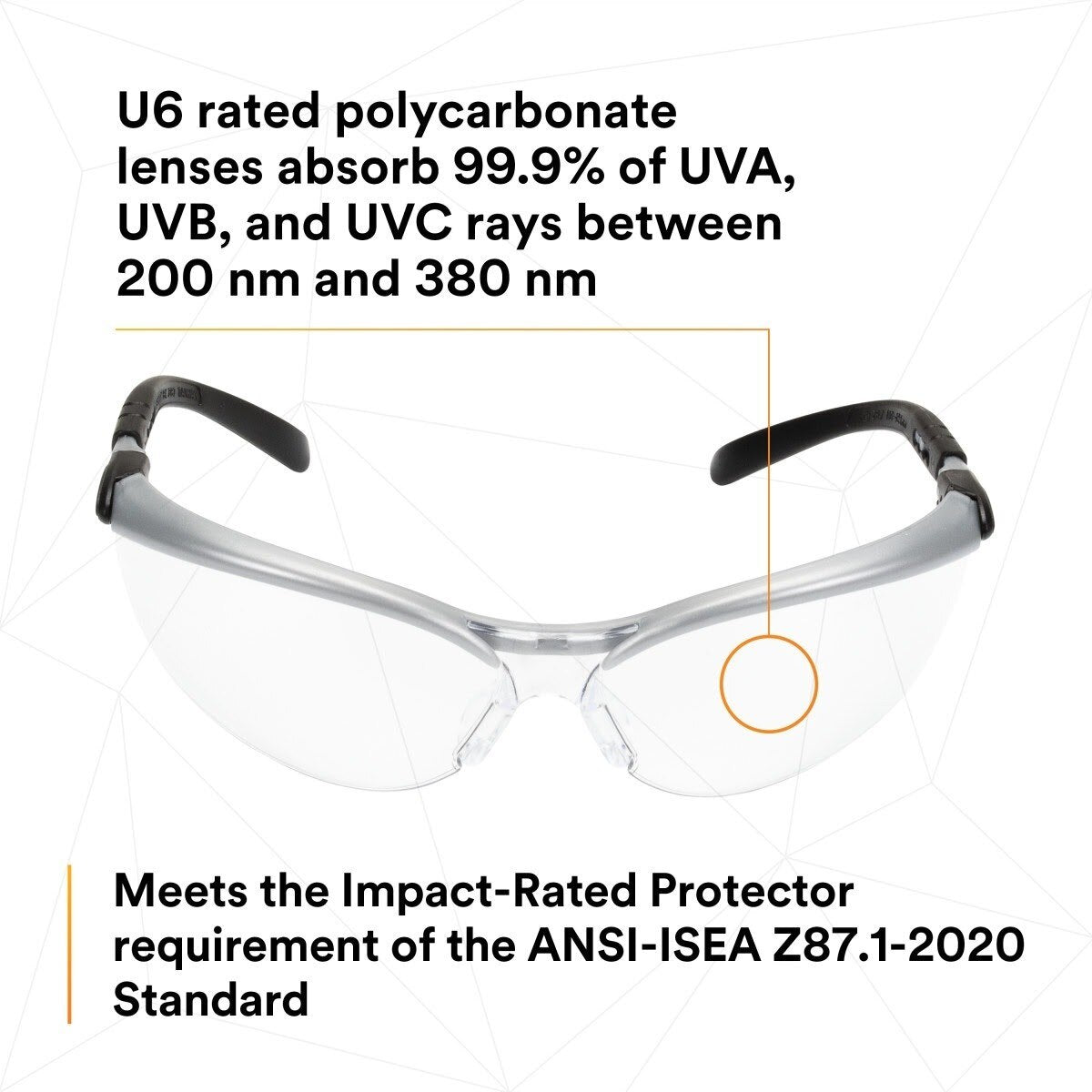 3M 11380-00000-20 BX Protective Eyewear, Clear Anti-Fog Lens, Silver/Black Frame (7000052795) - (20Pack) - 10