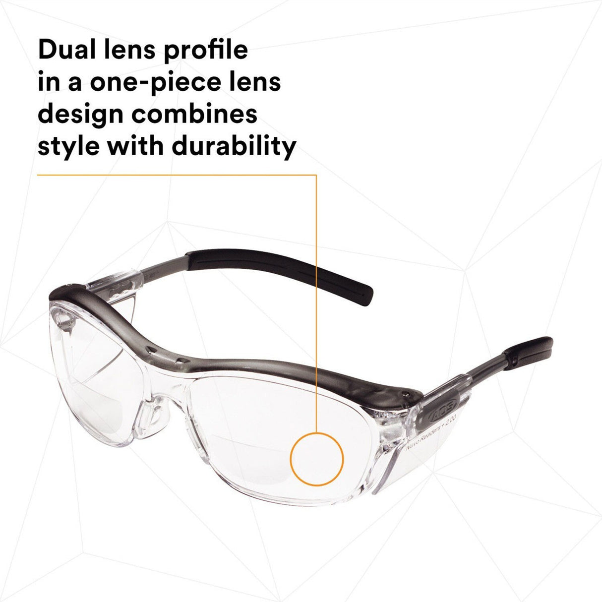 3M 11435-00000-20 Nuvo Reader Safety Glasses, 2.0 Diopter, Clear Lens, Gray Half-Frame, Side Shields, ANSI Z87.1 (7000052798) - (20Pack) - 4