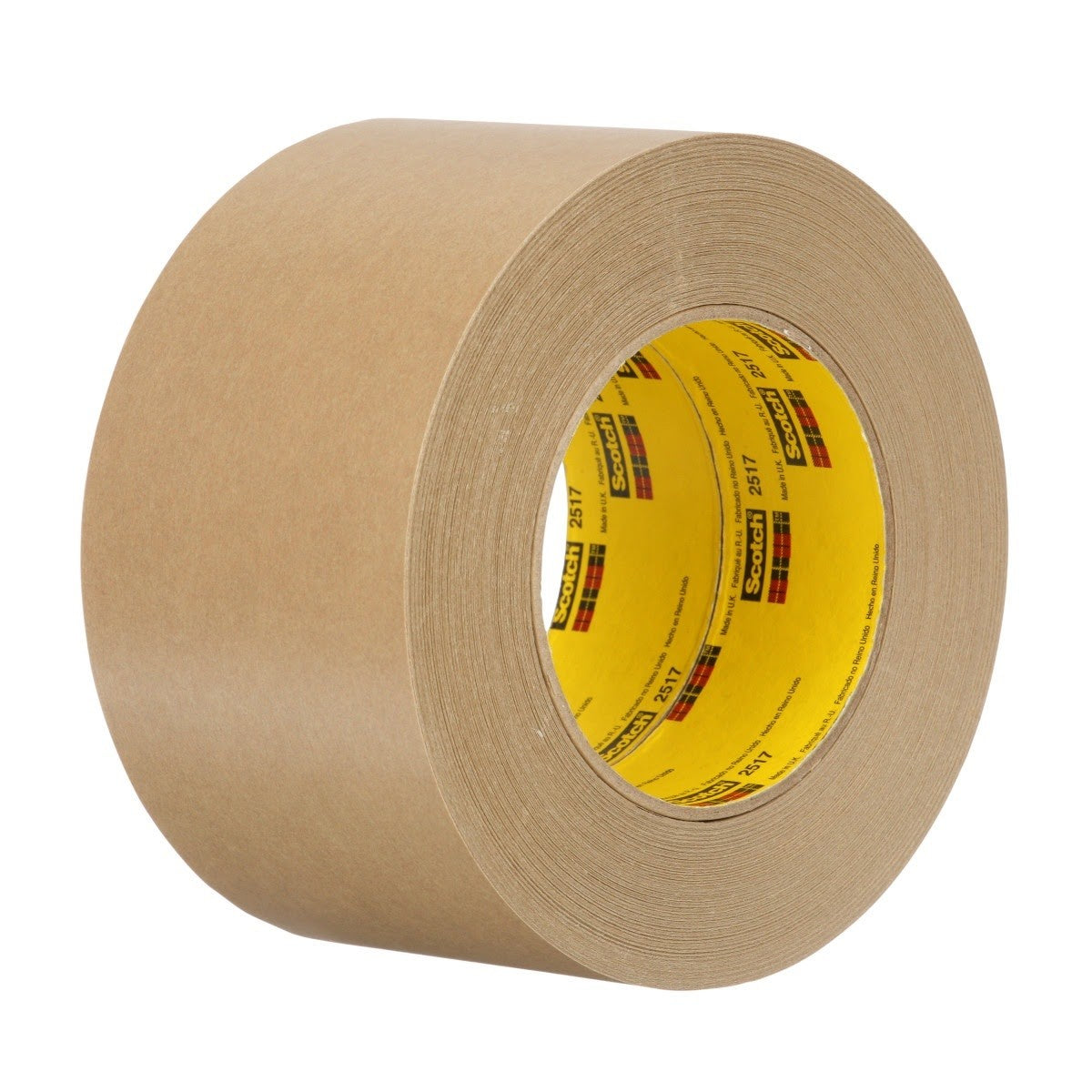 3M 2517 Flatback Tape, Medium Brown, 6.5 mil, 72 mm x 55 m (7000088503) (48 Pack)