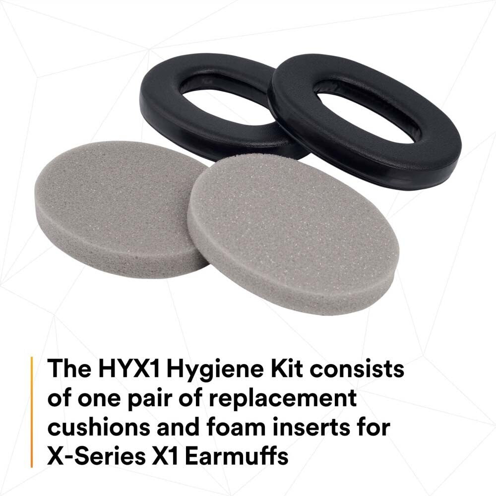 3M HYX1 PELOR X1 Ear Muffs Replacement Cushions and Liners Designed Only for PELTOR X1 Series Over-the-Head Ear Muffs X1A or Hard Hat Attachment X1P3E, Noise Protection, 1 Pair/Pack (7000104045) - (10Pack) - 3