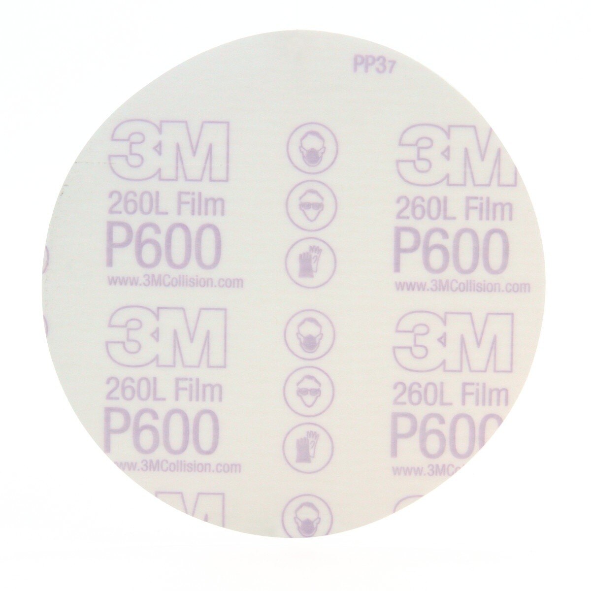 3M 260L 01321 Stikit Finishing Film Abrasive Disc, PSA, Aluminum Oxide P600, White, 6 in (7000118151) (400 Pack) - 2