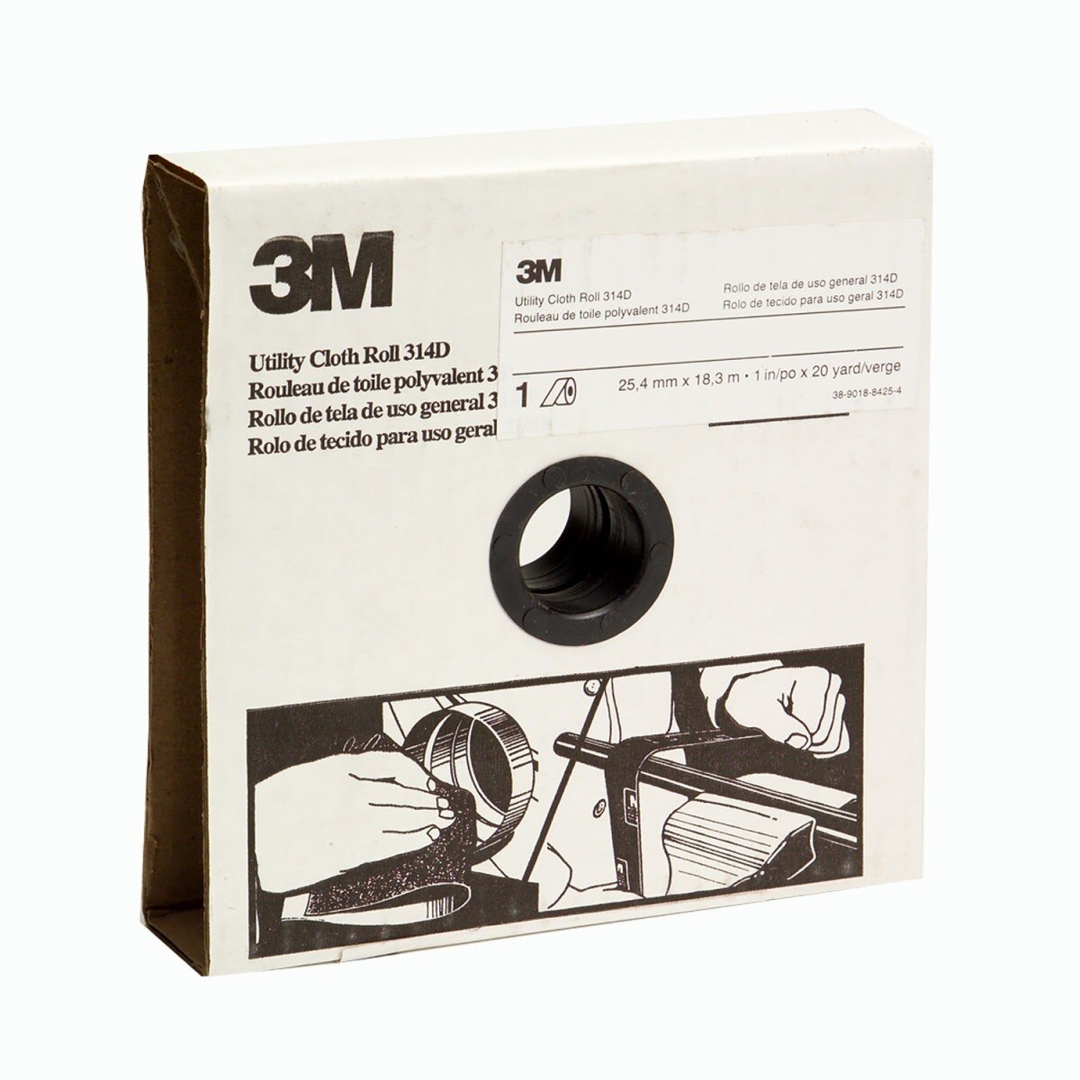 3M 314D Utility Cloth, P120 J-weight, 1 in x 20 yd (7000118503) - (5Pack)