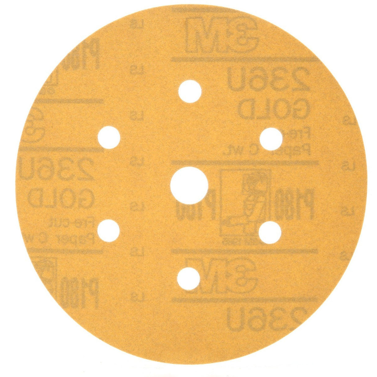 3M 236U 01079 Hookit Gold Disc Dust Free Abrasive Disc, 6 in, P180, 6 Hole (7000118771) (400 Pack)