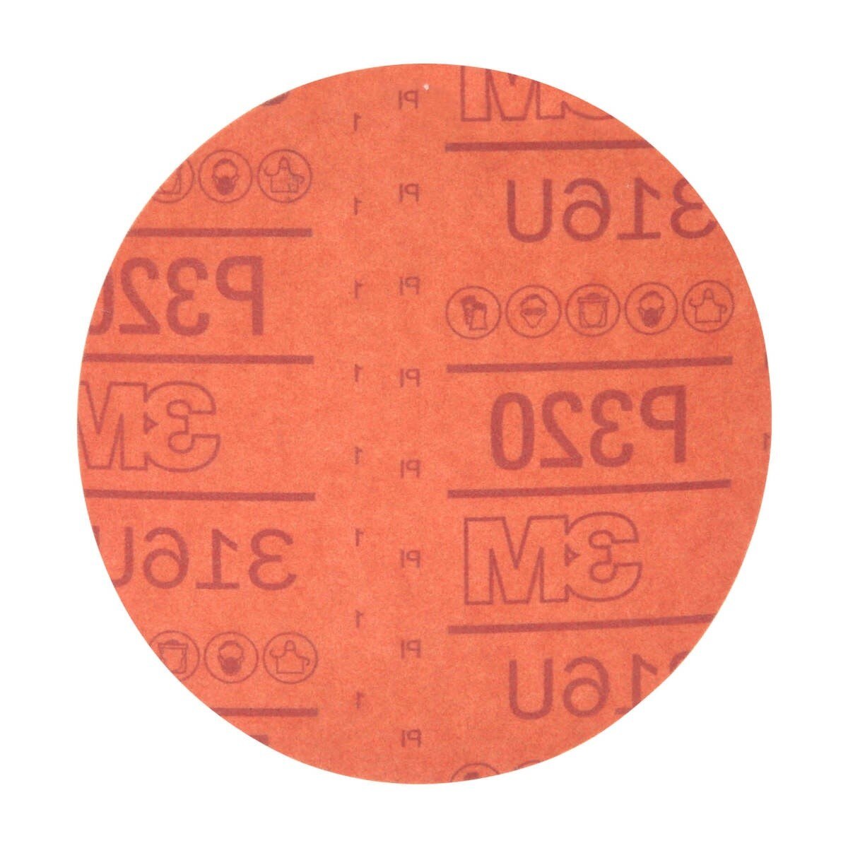 3M 316U 01219 Hookit Red Abrasive Sanding Disc, No Hole, P320, 6 in for Paint Prep (7000119782) (300 Pack)