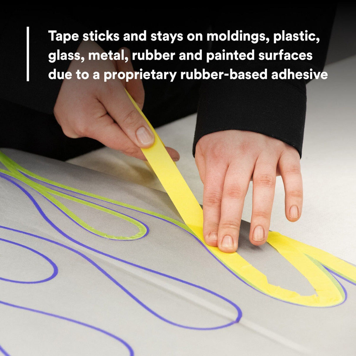 3M 388N 06654 Automotive Refinish Masking Tape, Yellow, Crepe Backing, Moisture and Solvent Resistant, 36 mm x 55 m (7000119817) - (24Pack) - 8