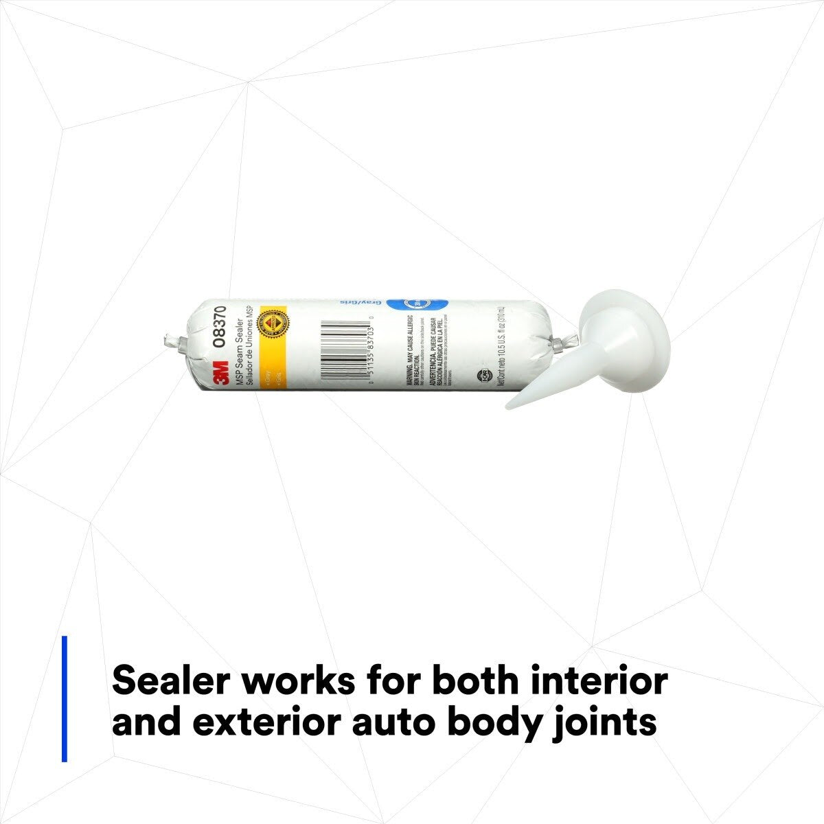 3M 08370 MSP Seam Sealer, Gray, 310 mL Flexpack (7000119838) - (6Pack) - 3