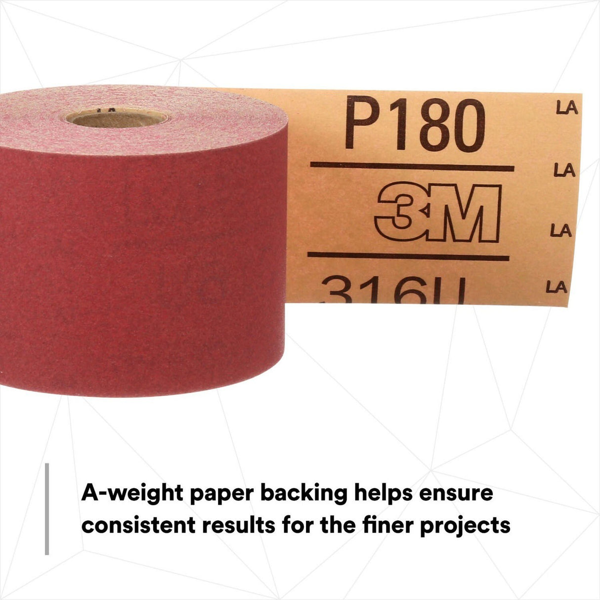 3M 316U Stikit Red Abrasive Sheet Roll, PSA, P180, Red, 2-3/4 in x 25 yd (01685) (7000119928) - (6Pack) - 7