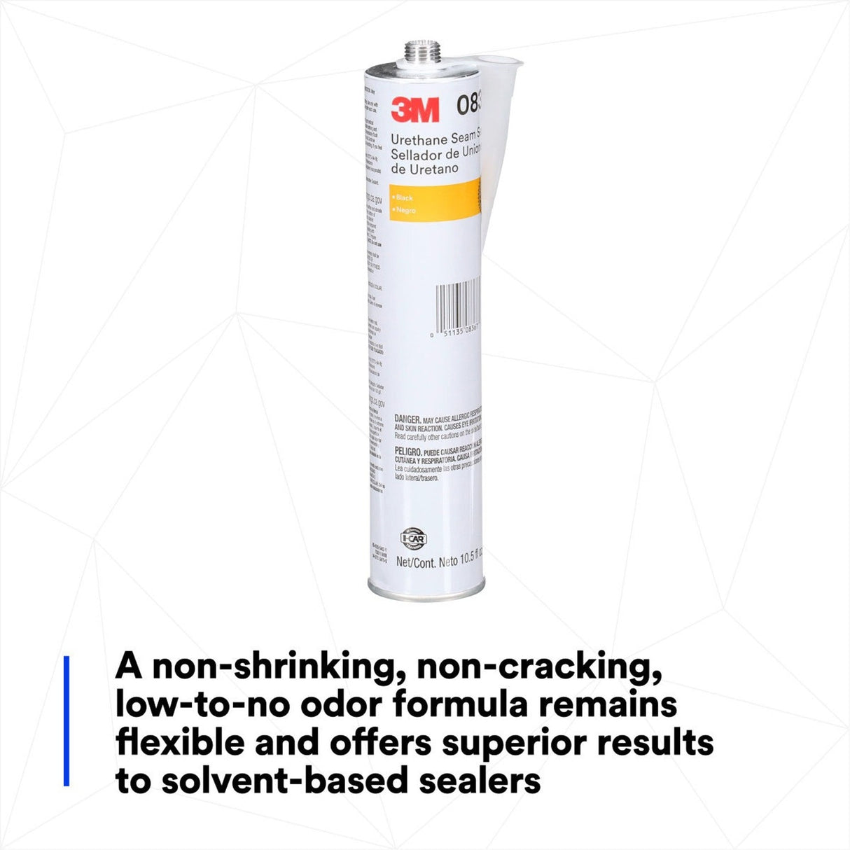 3M 08367 Urethane Seam Sealer, Black, High Solids, Permanently Flexible, 310 mL 10.5 fl oz Cartridge (7000119968) - 8