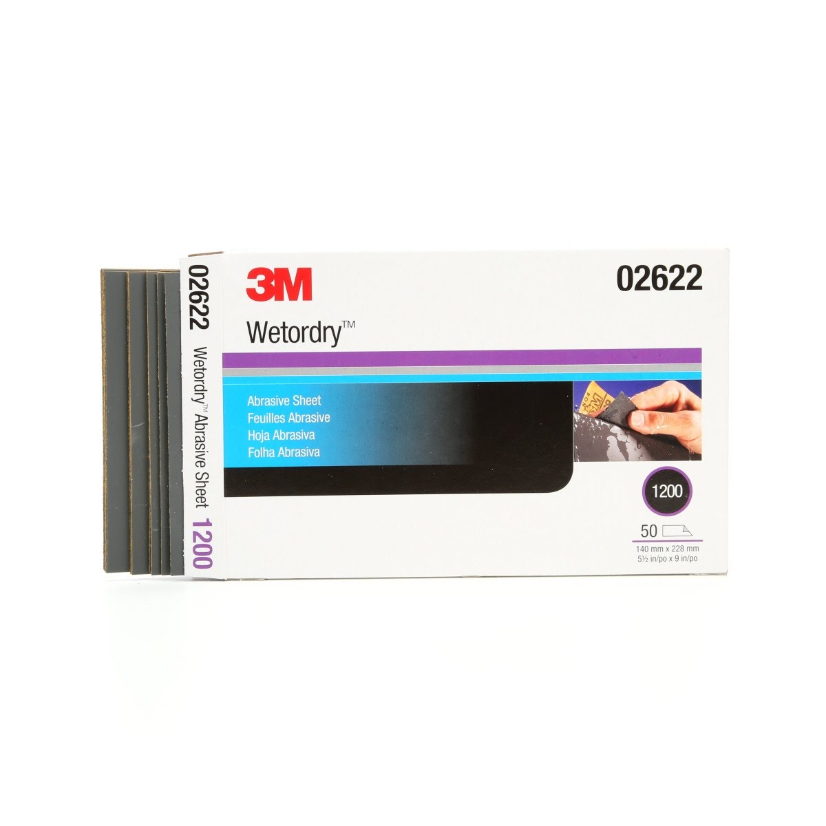 3M 434Q 02622 Abrasive Sheet, SiC 1200 Grit, Black, 5 1/2 in x 9 in (7000120121) (250 Pack)