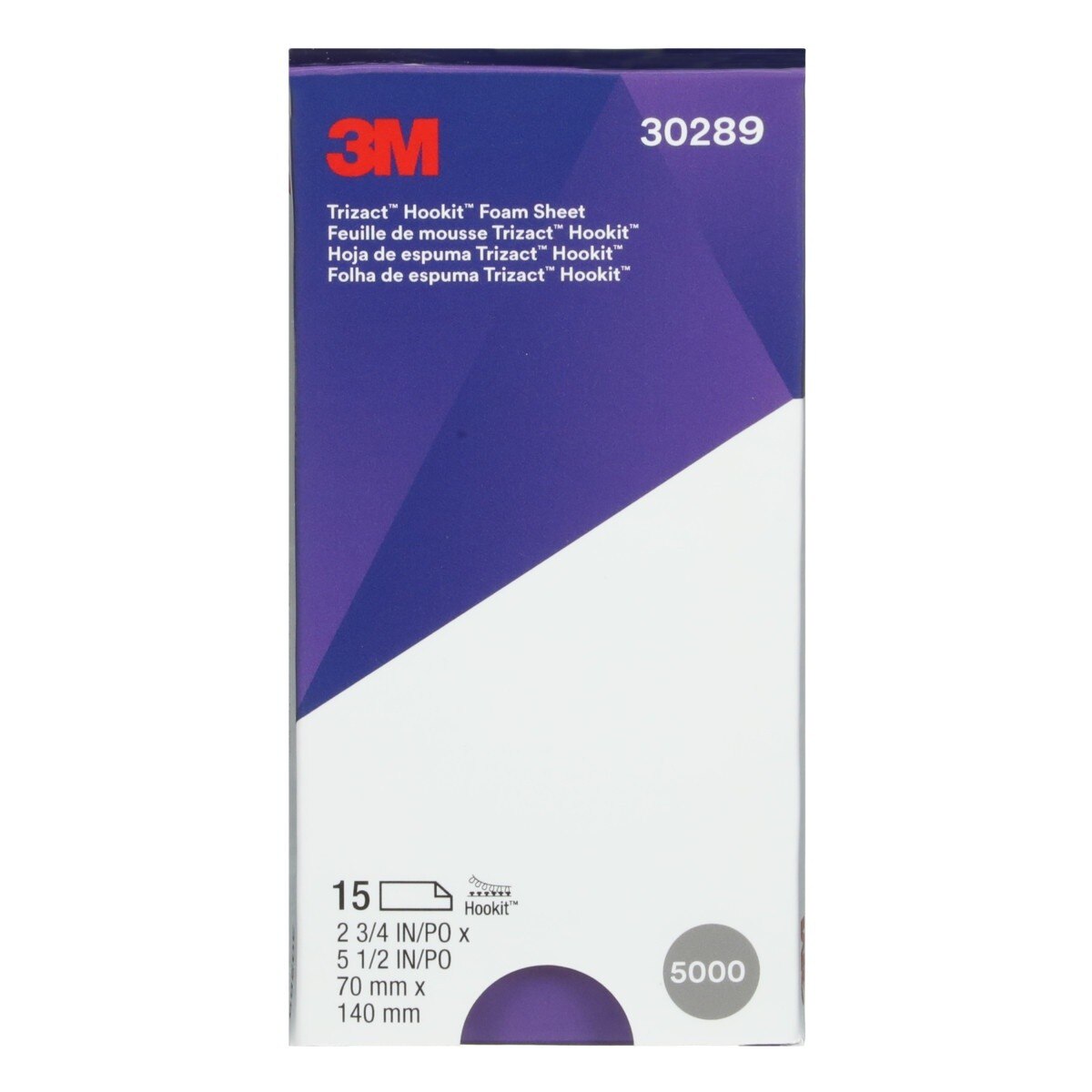 3M 443SA 30289 Trizact Hookit Foam Abrasive Sheet, 5000 Grit, Teal, 2-3/4 in x 5-1/2 in, 15 Sheets per Carton (7000120135) (60 Pack) - 10