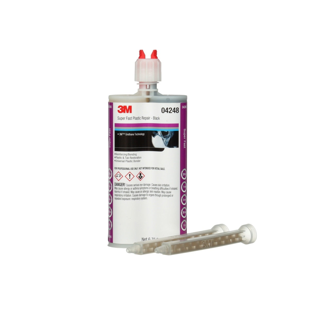 3M 04248 Super Fast Repair Adhesive, Black, 200 mL Cartridge (7000120166) (36 Pack)