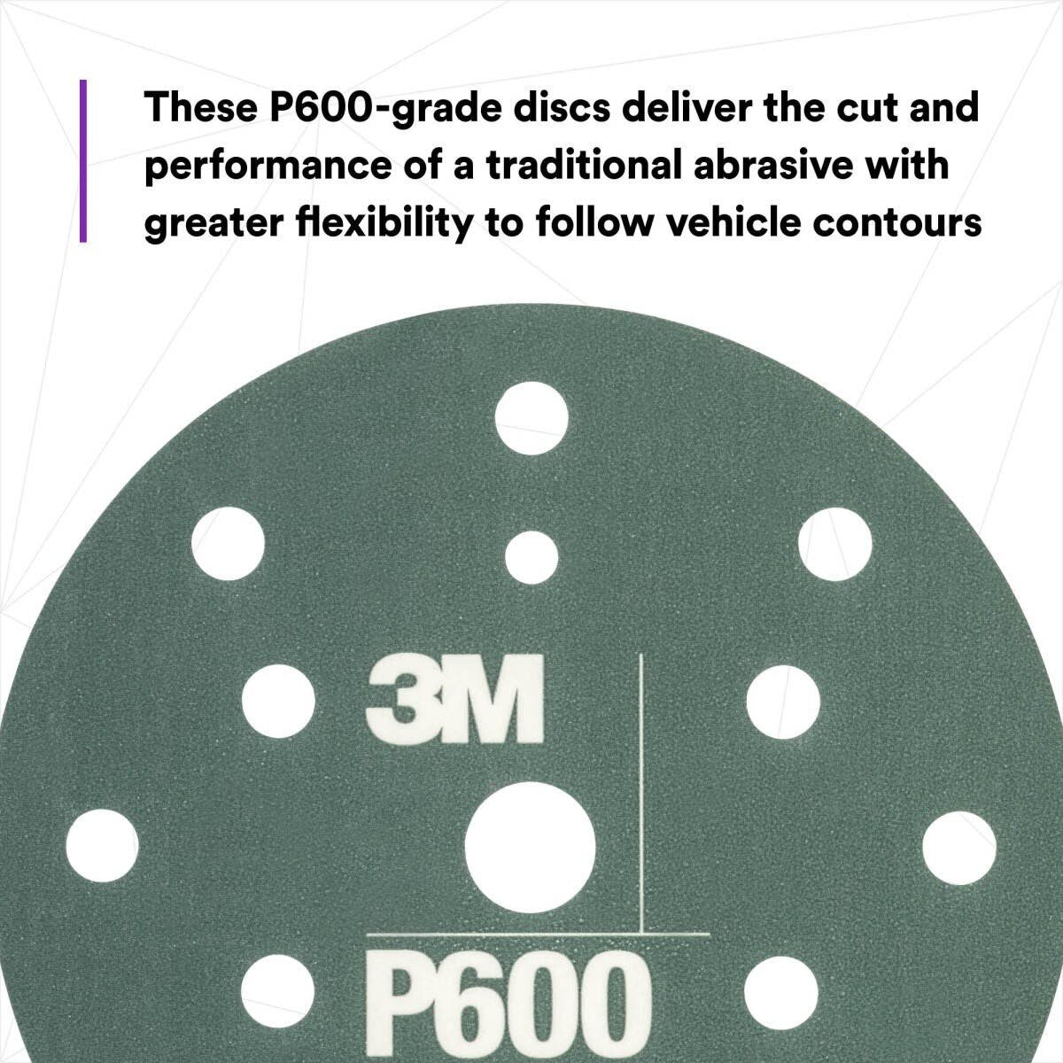 3M 270J 34405 Hookit Flexible Abrasive Disc, Dust Free, Aluminum Oxide P600, Gray, 6 in, Primer and Clear Coat Sanding (7000120194) (125 Pack) - 3