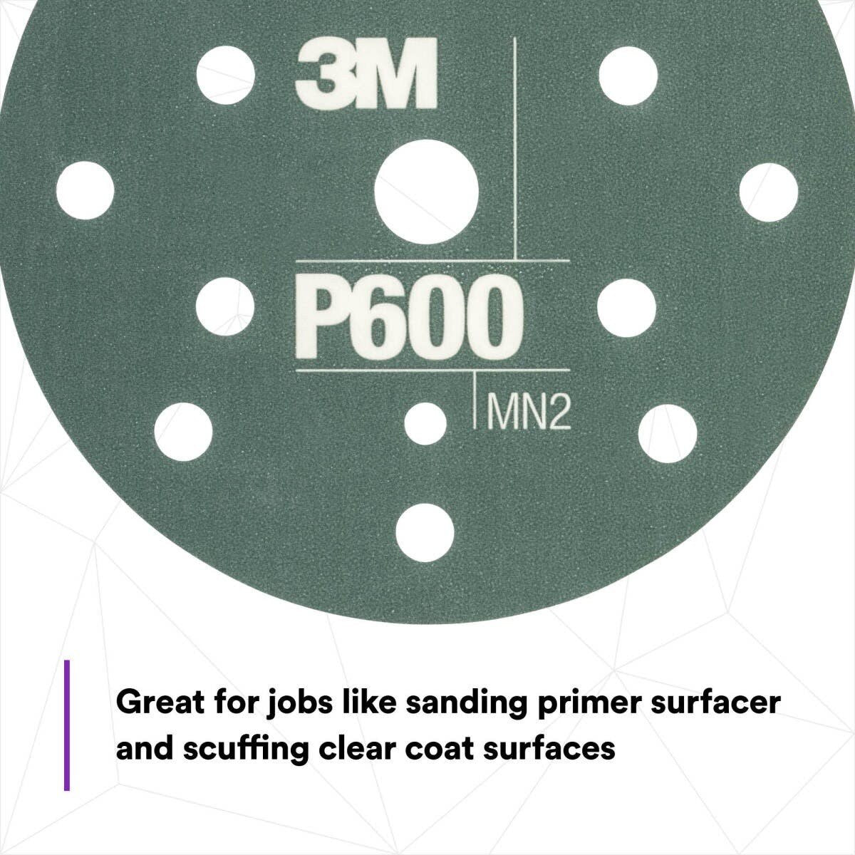 3M 270J 34405 Hookit Flexible Abrasive Disc, Dust Free, Aluminum Oxide P600, Gray, 6 in, Primer and Clear Coat Sanding (7000120194) (125 Pack) - 4