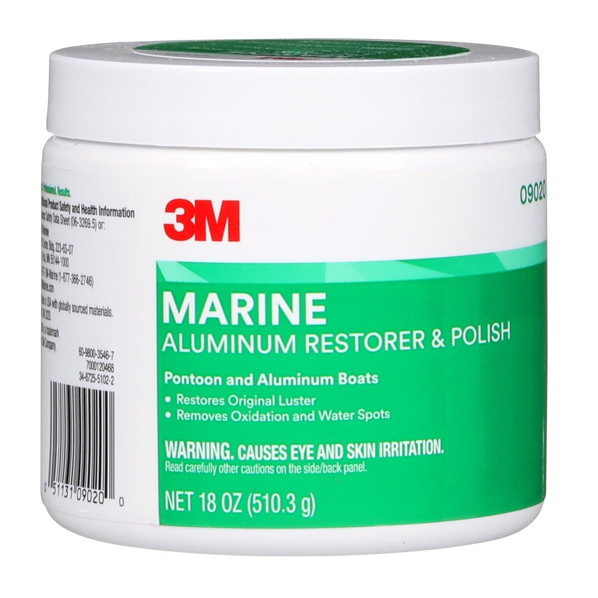 3M Marine Aluminum Restorer and Polish, 18 oz, Pink Paste (09020) (7000120468) - (6Pack) - 2