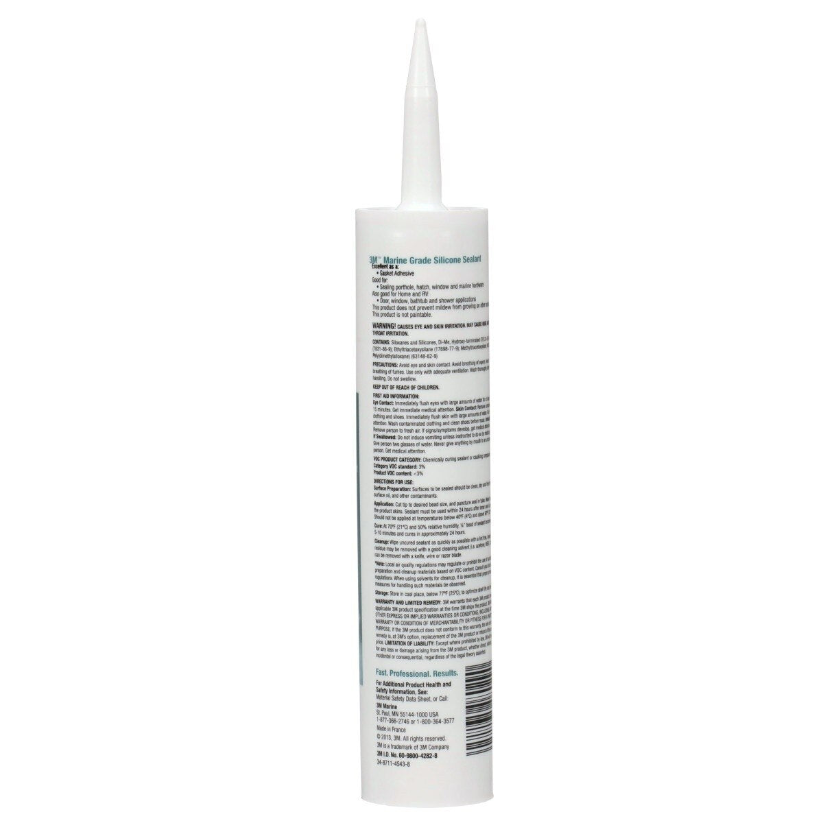 3M MG Sil Marine Grade Silicone Sealant, Clear, 304 mL Cartridge, 10.3 fl oz (08029) (7000120477) - (12Pack) - 3