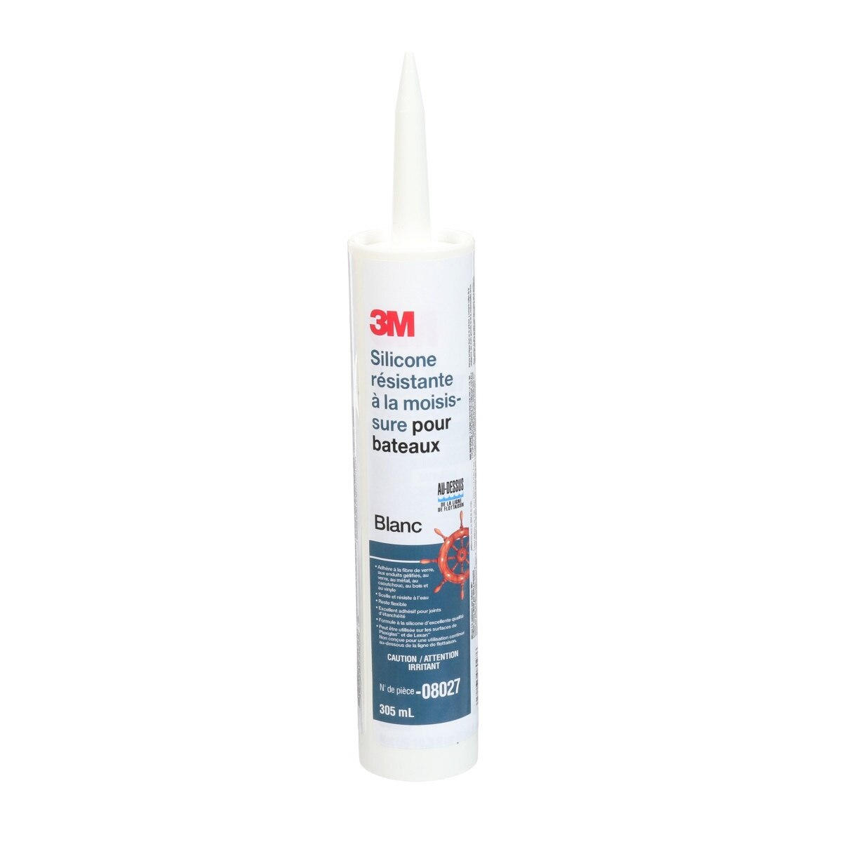 3M MG Sil Marine Grade Silicone Sealant, Clear, 3 fl oz Tube, Above Waterline (08019) (7000120480) - (6Pack) - 6
