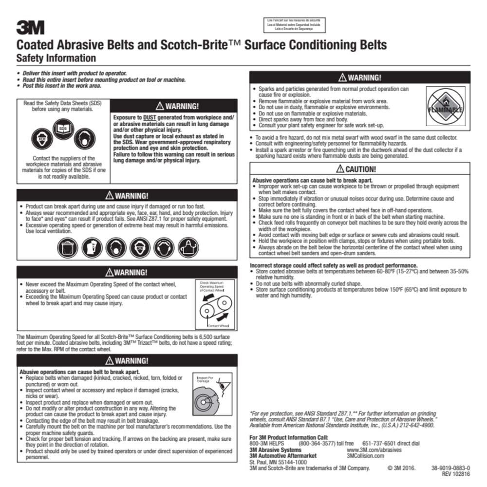 3M SC-BS Scotch-Brite Surface Conditioning Scrim Backed Belt, A/O Very Fine, 3/8 in x 13 in (7000120694) (20 Pack) - 6