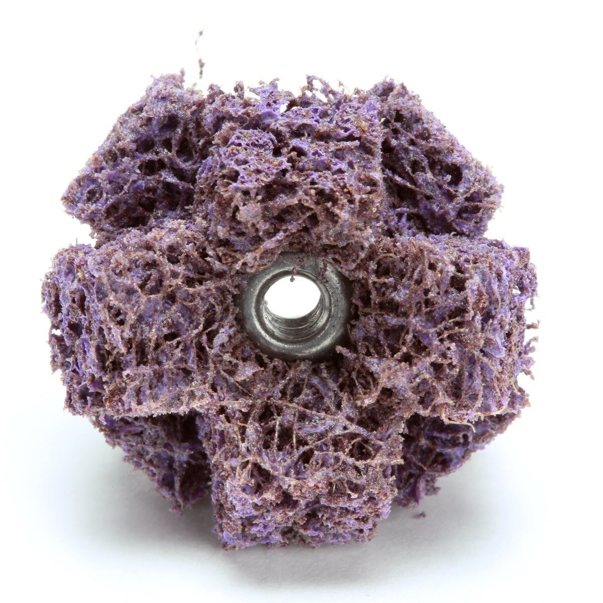 3M BF-XB Scotch-Brite Cross Buff, Aluminum Oxide Medium, Purple, 1 in x 3/8 in, 2 Ply, 8-32 Eyelet (7000121119) (100 Pack)