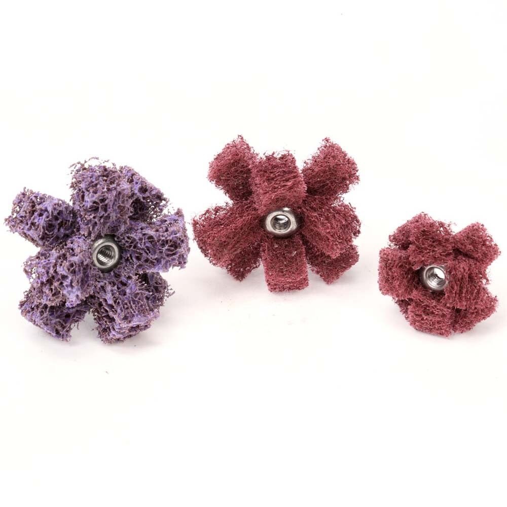 3M BF-XB Scotch-Brite Cross Buff, 1-1/2 in x 3/8 in x 2 PLY x 8-32 High Strength A MED (7000121120) (100 Pack) - 4