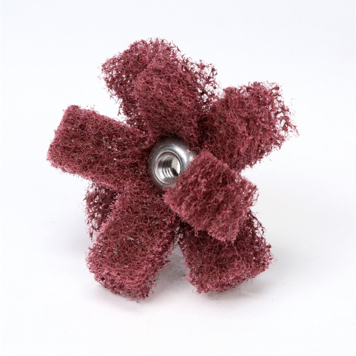 3M HS-XB Scotch-Brite Cross Buff, Aluminum Oxide Very Fine, Maroon, 1-1/2 in x 3/8 in, 2 Ply, 8-32 Eyelet (7000121147) (100 Pack) - 2