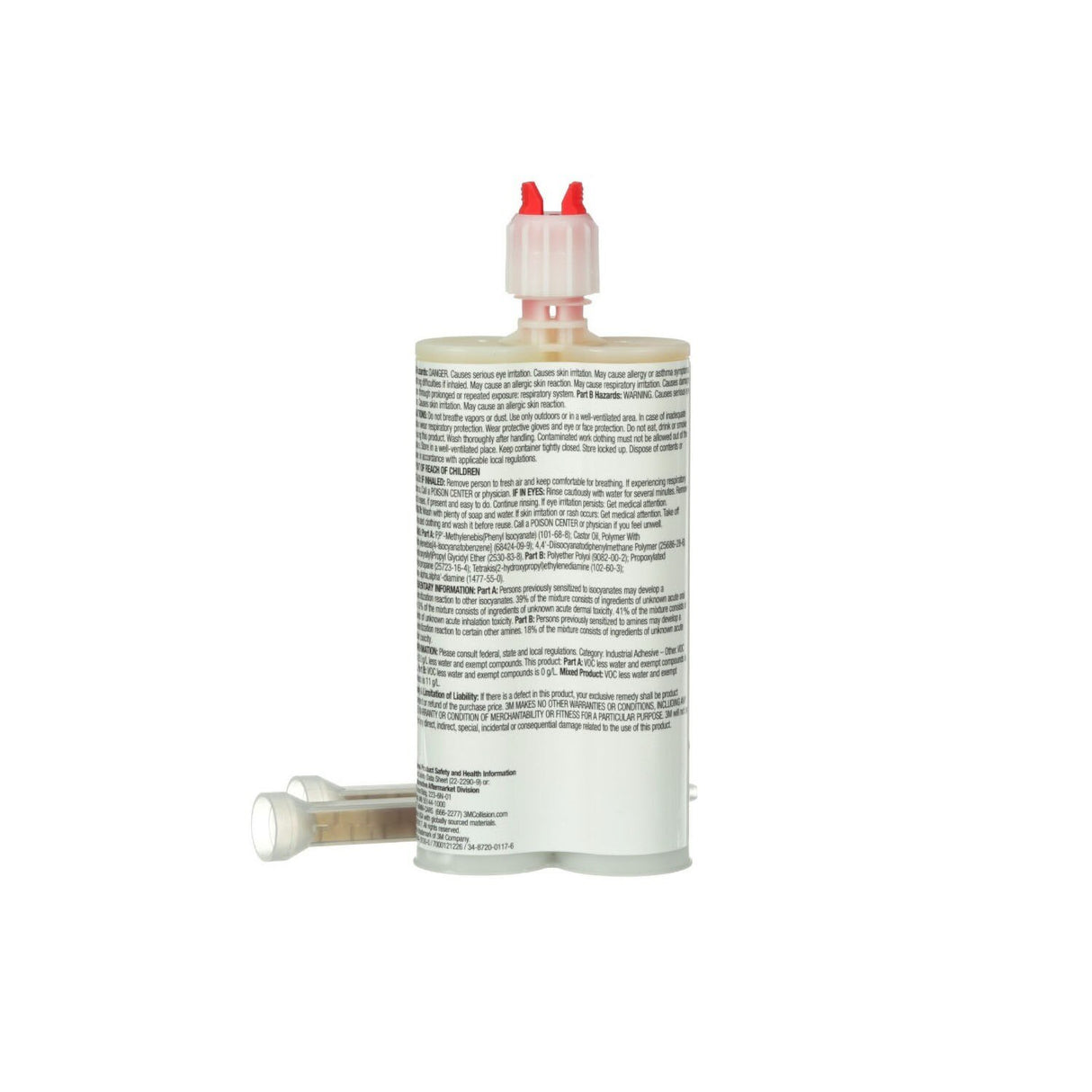 3M 04247 Super Fast Plastic Repair Two-Part Urethane Adhesive, Transparent, 200 mL 6.75 fl oz Cartridge (4247) (7000121226) - (6Pack) - 4
