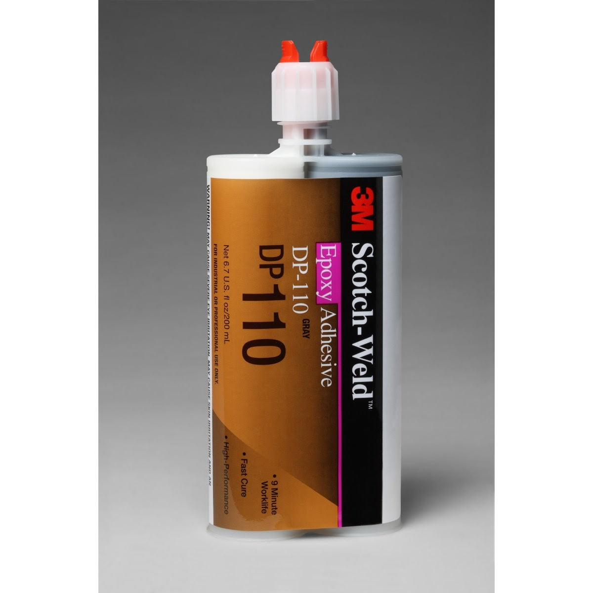 3M 110 Scotch-Weld Epoxy Adhesive DP, Gray, 200 mL Duo-Pak (7000121312) (144 Pack) - 2