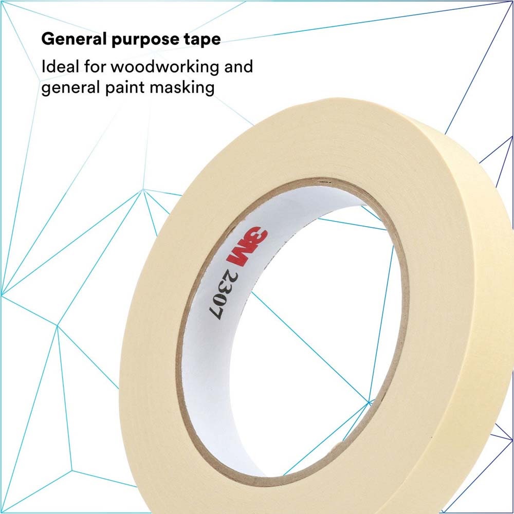 3M 2307 Masking Tape , Tan, 18 mm x 55 m, 5.2 mil (7000123530) (48 Pack) - 4