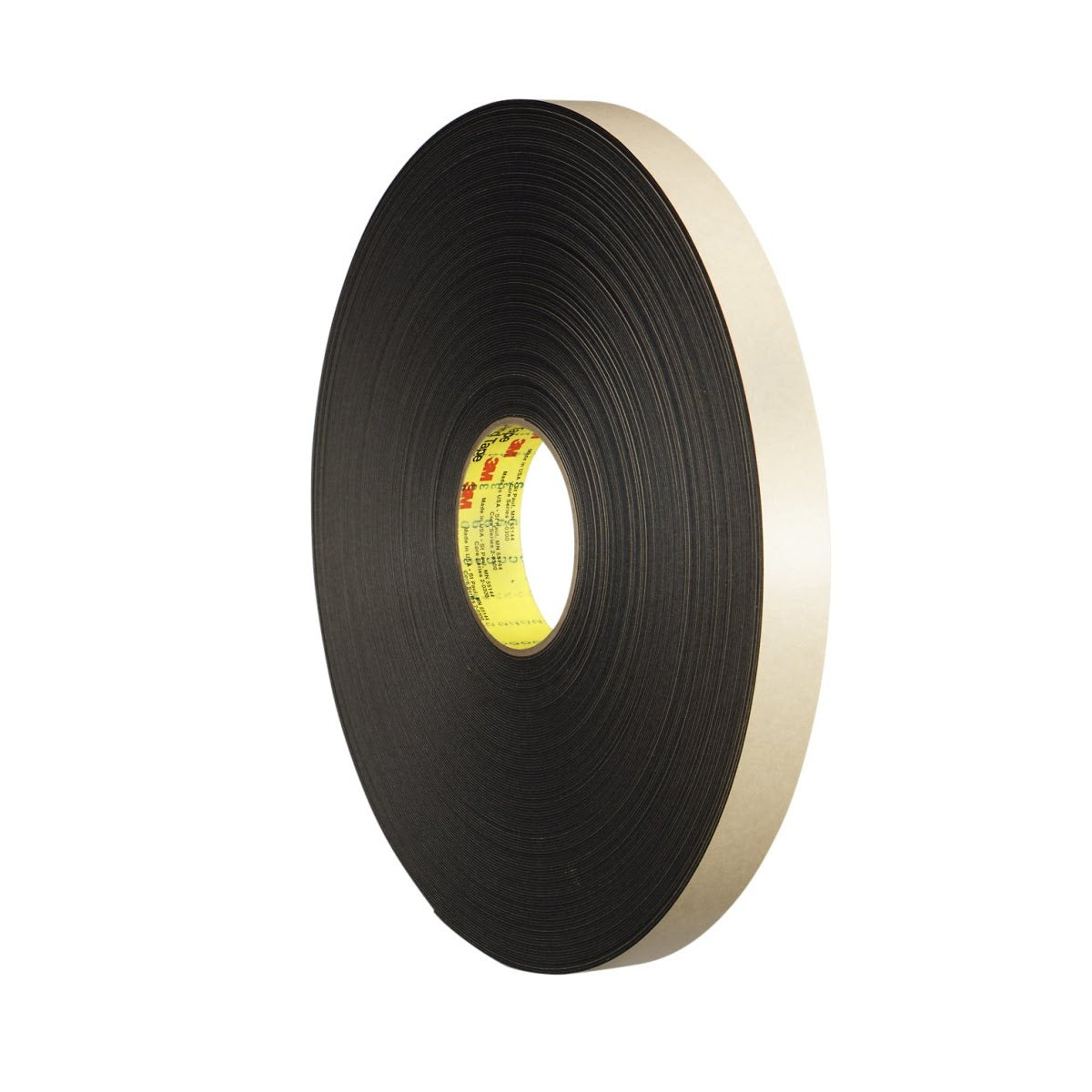 3M 4492B Double Coated Polyethylene Foam Tape, Black, 1/2 in x 72 yd, 31 mil (7000123708) (18 Pack)