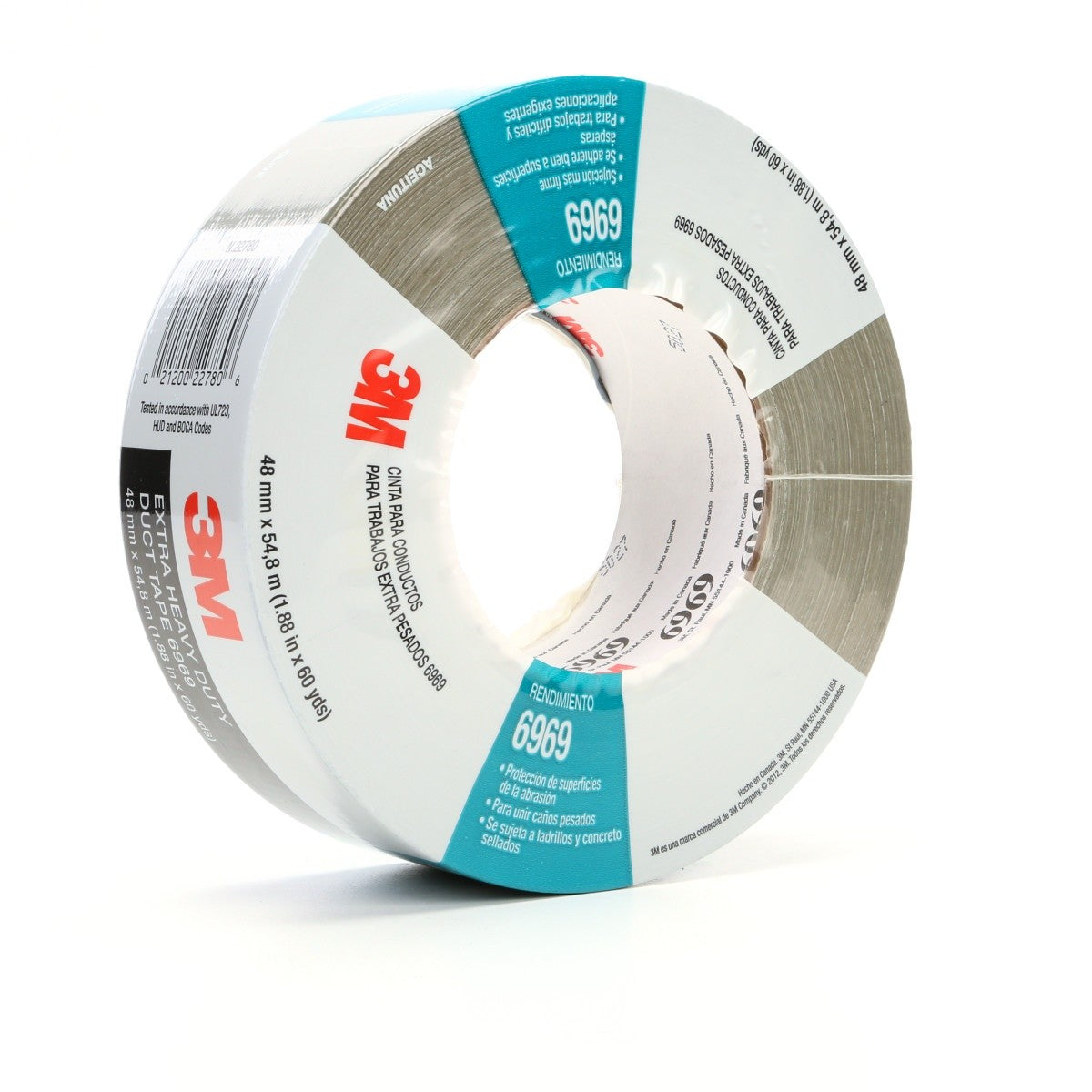 3M 6969 Extra Heavy Duty Duct Tape, Olive, Industrial Strength, Water Resistant, 10 mil, 48 mm x 54.8 m (7000123814) - (24Pack)