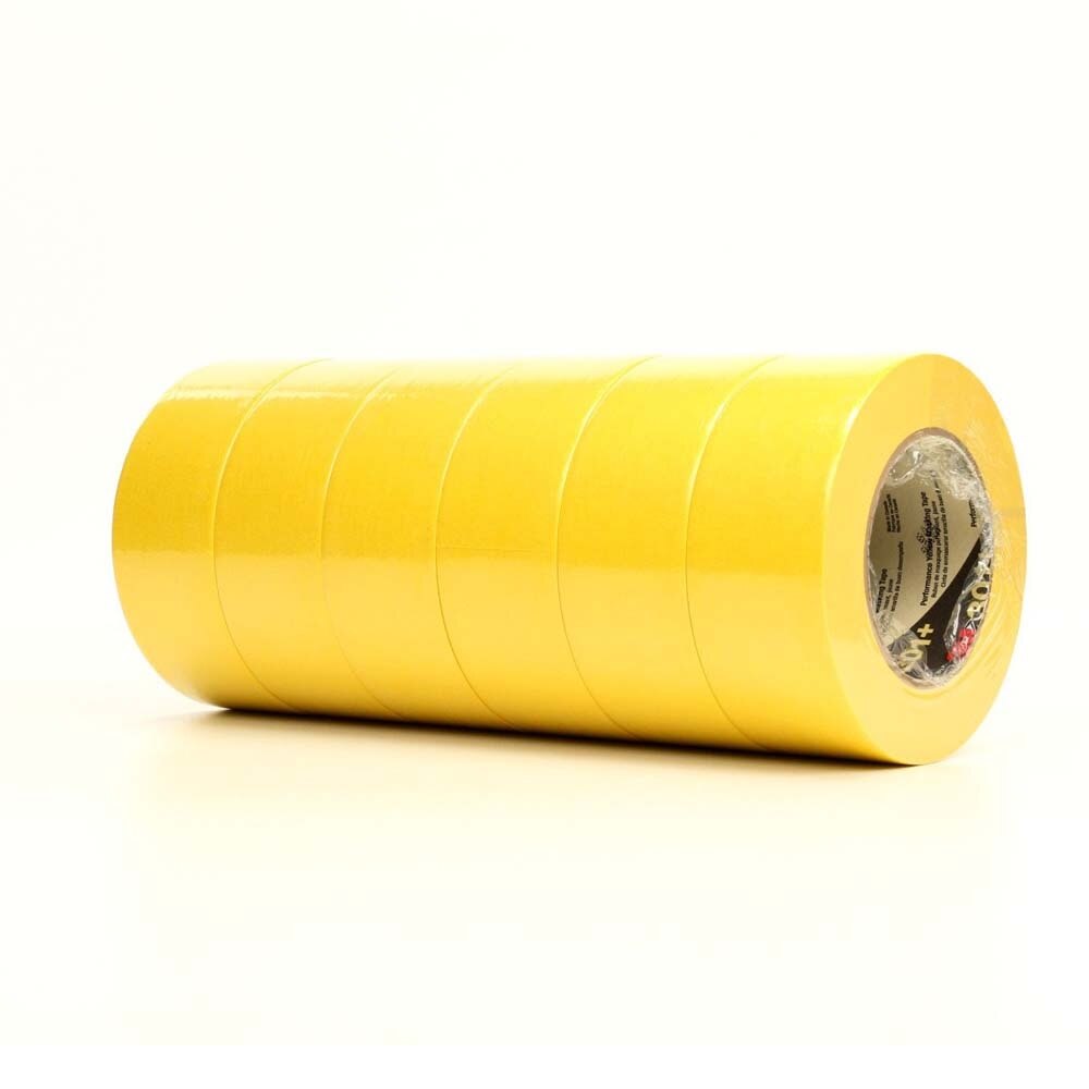 3M 301+ Performance Yellow Masking Tape , 48 mm x 55 m, 6.3 mil (7000124891) (24 Pack) - 3
