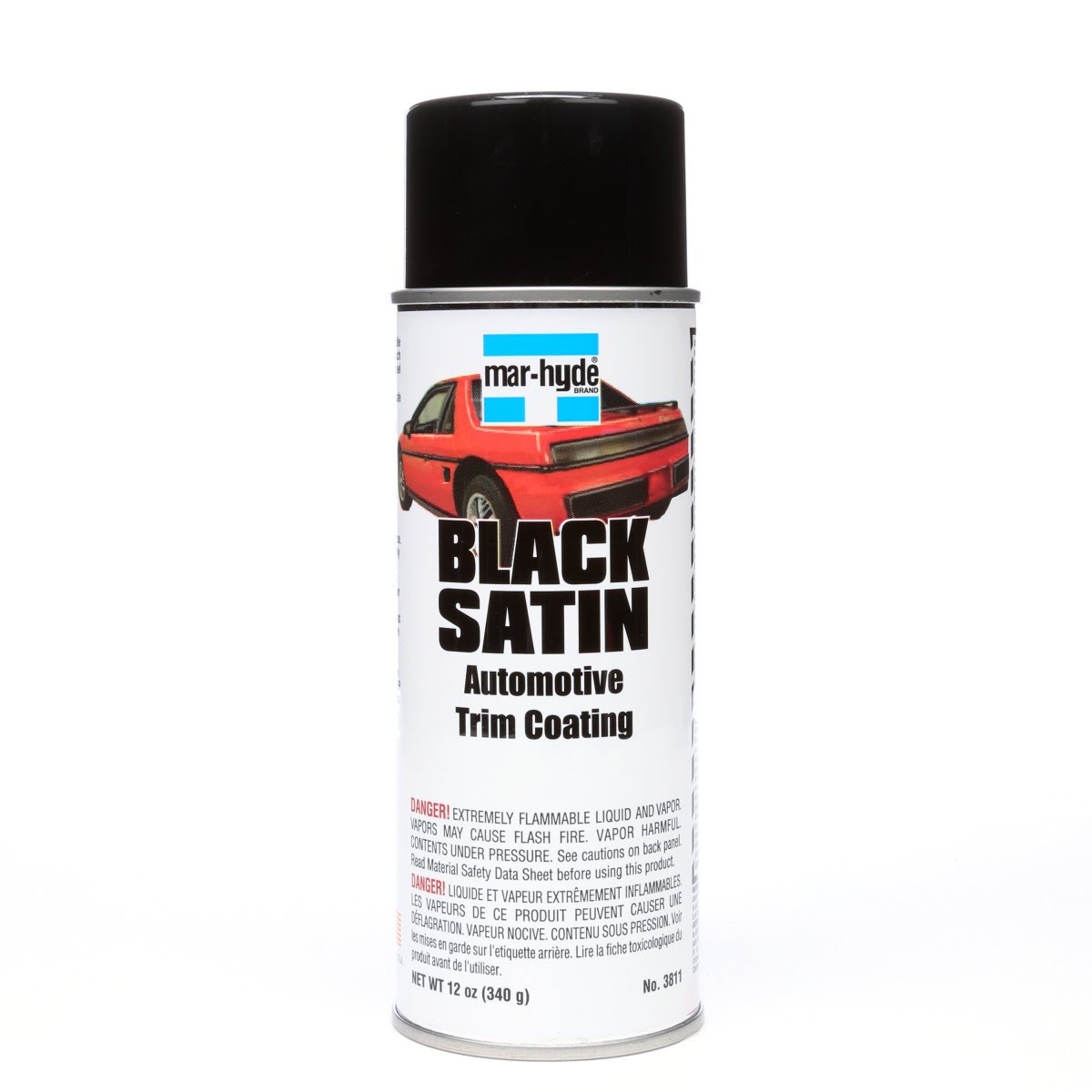 3M Mar-Hyde Black Satin Automotive Trim Coating, Aerosol, 12 oz (03811) (7000125078) - (12Pack)