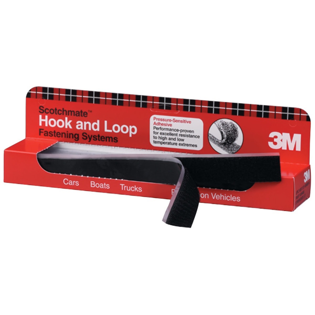 3M SJ3571/SJ3572 Hook/Loop Fastener, Black, 1 in x 12 in, mated strips (7000126004) (72 Pack)