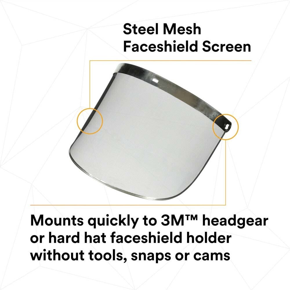 3M 82506-00000 W96M Steel Mesh Faceshield Screen Molded (7000127168) - (10Pack) - 4
