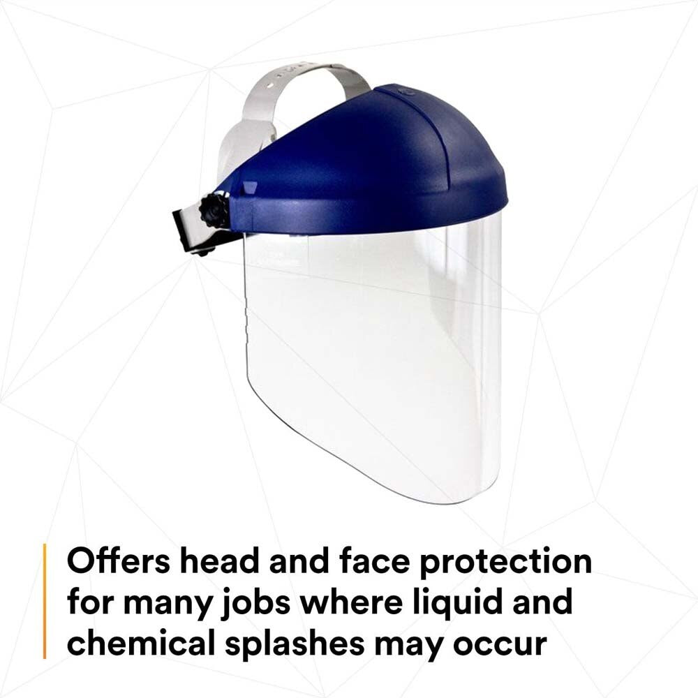 3M 82783-00000 W96 H8A Ratchet Headgear and WP96 Clear Faceshield Safety System, ANSI Z87.1, Adjustable Thermoplastic (7000127244) - 6