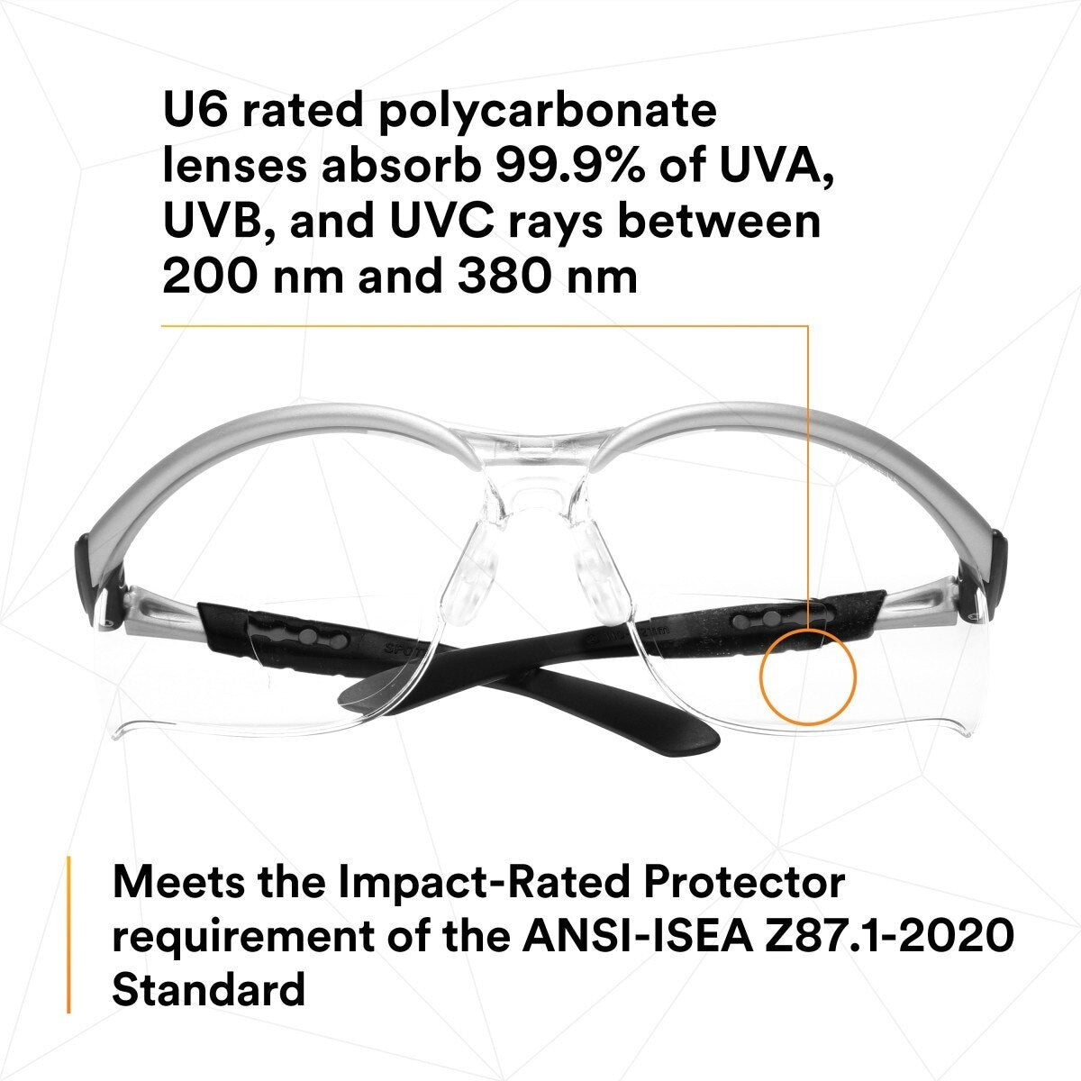 3M 11374-00000-20 BX Reader Safety Glasses, +1.5 Diopter, Anti Fog Anti Scratch Clear Lens, Silver Frame (7000127490) (1 Pair) - (20Pack) - 7