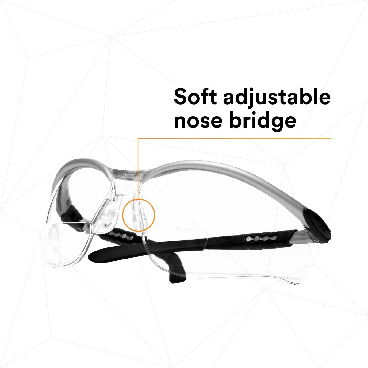 3M 11376-00000-20 Safety Glasses with Readers, BX, 2.5 Diopter, ANSI Z87, Anti-Fog Anti-Scratch Clear Lens, Silver Frame, Adjustable Temples and Lens Angle (7000127491) (1 Pair) - (20Pack) - 9