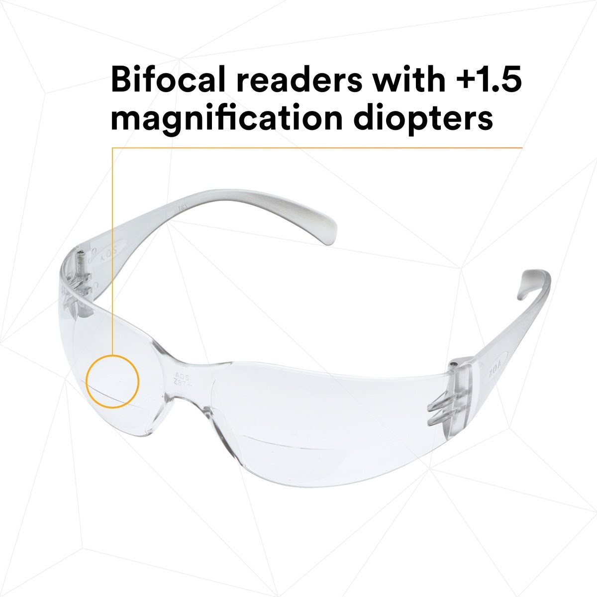3M 11513-00000-20 Virtua Safety Glasses with Readers, +1.5 Diopter, Anti-Fog Clear Lens, Clear Frame (7000127511) - (20Pack) - 4