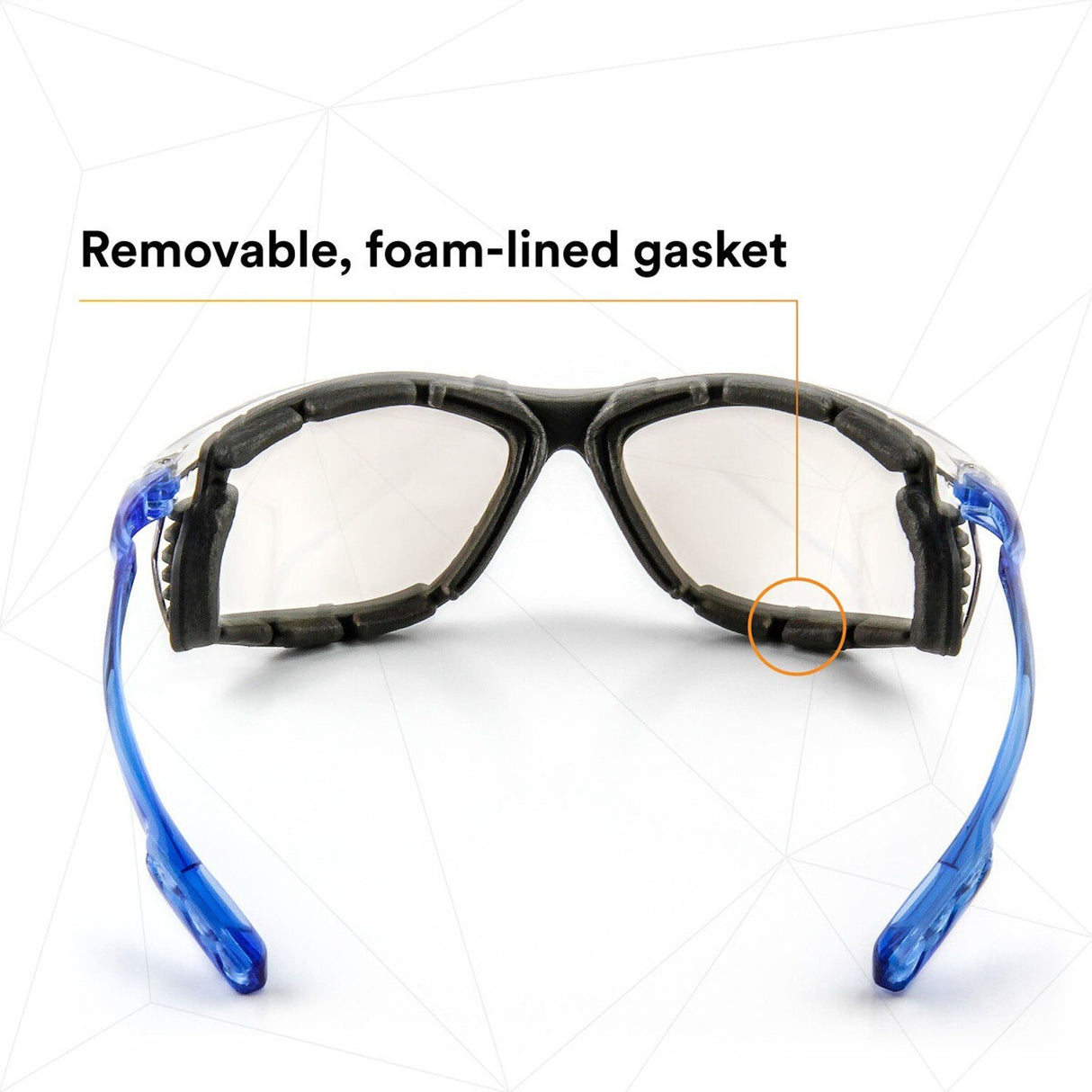 3M 11872 Virtua Safety Glasses, Anti-Fog, Clear Lens, Blue Frame, Removable Foam Gasket, Cord Control System, ANSI Z87 (7000128259) - (20Pack) - 7