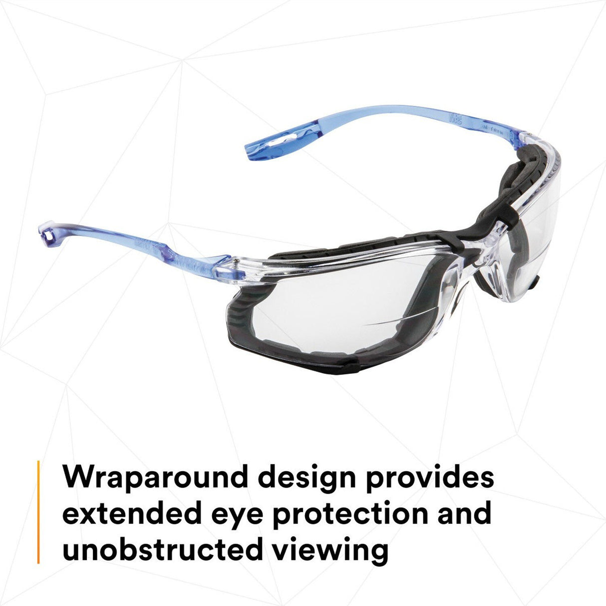 3M 11872 Virtua Safety Glasses, Anti-Fog, Clear Lens, Blue Frame, Removable Foam Gasket, Cord Control System, ANSI Z87 (7000128259) - (20Pack) - 10