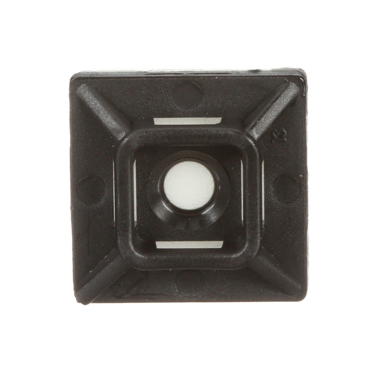 3M CTB75X75BKA-C Cable Tie Mounting Base, 4-Way Adhesive Mount, Black, Nylon, 3/4 in x 3/4 in (7000132457) (500 Pack)