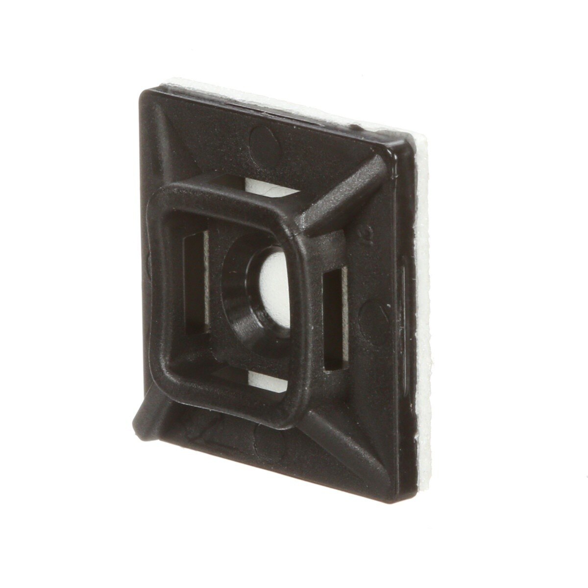 3M CTB75X75BKA-C Cable Tie Mounting Base, 4-Way Adhesive Mount, Black, Nylon, 3/4 in x 3/4 in (7000132457) (500 Pack) - 6