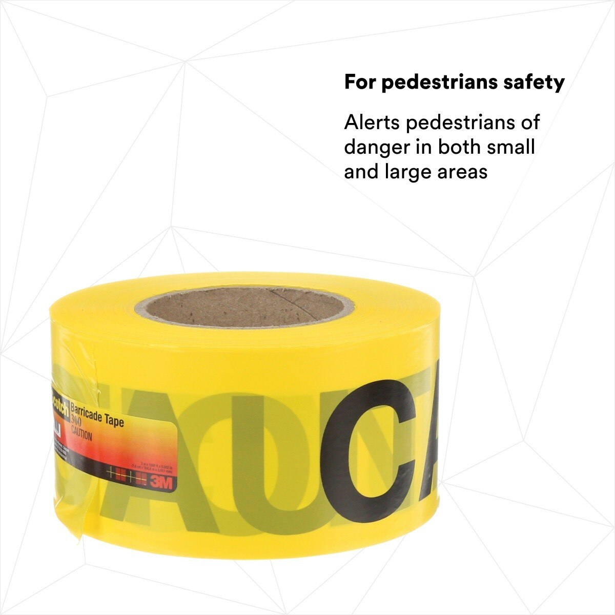 3M Scotch Barricade Tape 300 CAUTION Yellow 3 in x 1000 ft (300-Y-3X1000FT) (7000132906) - (8Pack) - 10