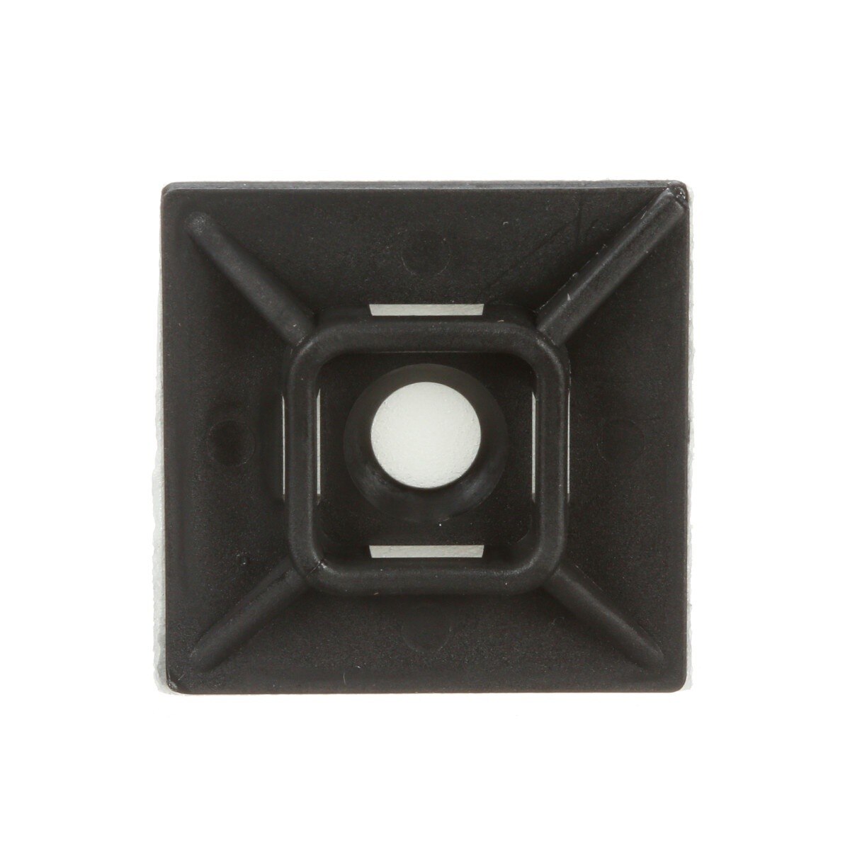 3M CTB1X1BKA-C Cable Tie Mounting Base, 4-Way Adhesive Mount, UV Resistant Black, 1 in x 1 in (7000133488) (500 Pack)
